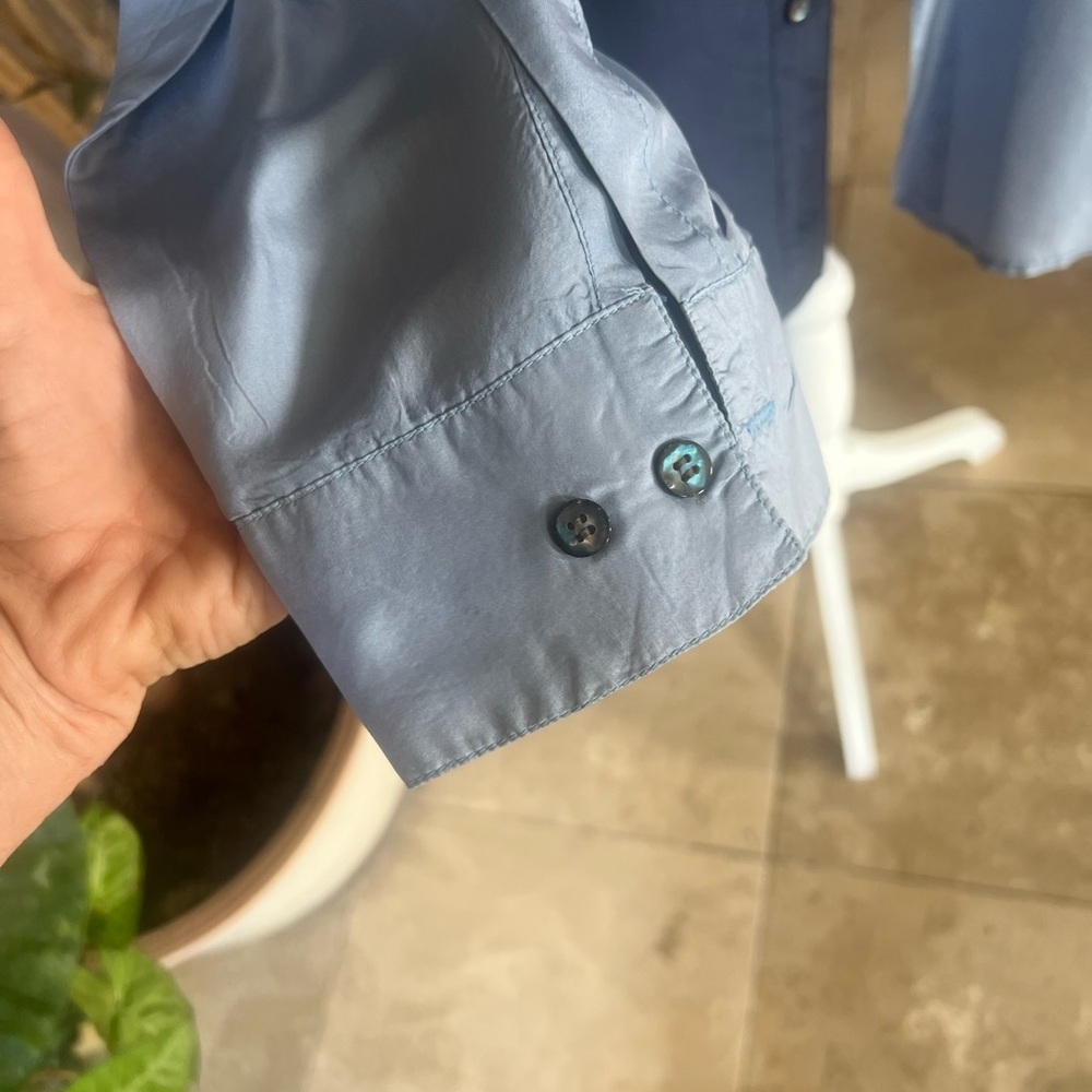XINNO men’s color, Block 100% silk longsleeve dress shirt excellent condition - Picture 6 of 14
